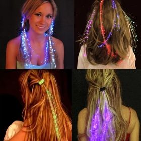 3 Pcs LED Light Up Hair Clip Colored Reflective Flash Hairpin Party Illuminated Flash Braid Christmas Hair Barrettes For Women And Girls