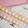 Nail Art Pink Mauve Short Round Artificial False Nail Tips Fake Nails Decoration
