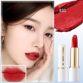Matte Waterproof And Sweat Resistant Color Display Small White Tube Lipstick (Option: Aqua red)
