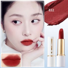 Matte Waterproof And Sweat Resistant Color Display Small White Tube Lipstick (Option: Retro red)