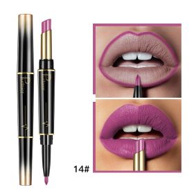 Matte Double-headed Lipstick Lip Liner Lip Lacquer (Option: 14 Colors)