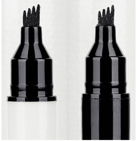 Double-headed Black Rod White Rod Eyebrow Pencil (Option: Black-Black rod)
