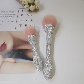 Diamond-encrusted Mini Small Waist Makeup Brush Single Beauty Tool (Option: White-The trumpet)