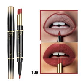 Matte Double-headed Lipstick Lip Liner Lip Lacquer (Option: 13 Colors)