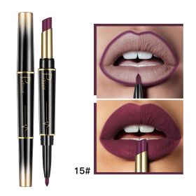 Matte Double-headed Lipstick Lip Liner Lip Lacquer (Option: 15 Colors)